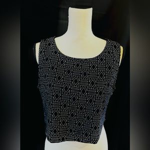 New without Tags, blu pepper black & white top; Size Large